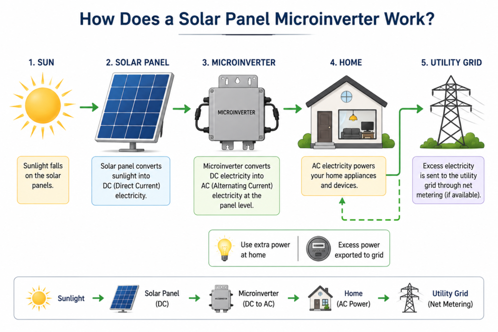 How  a Solar Panel Microinverter Work?