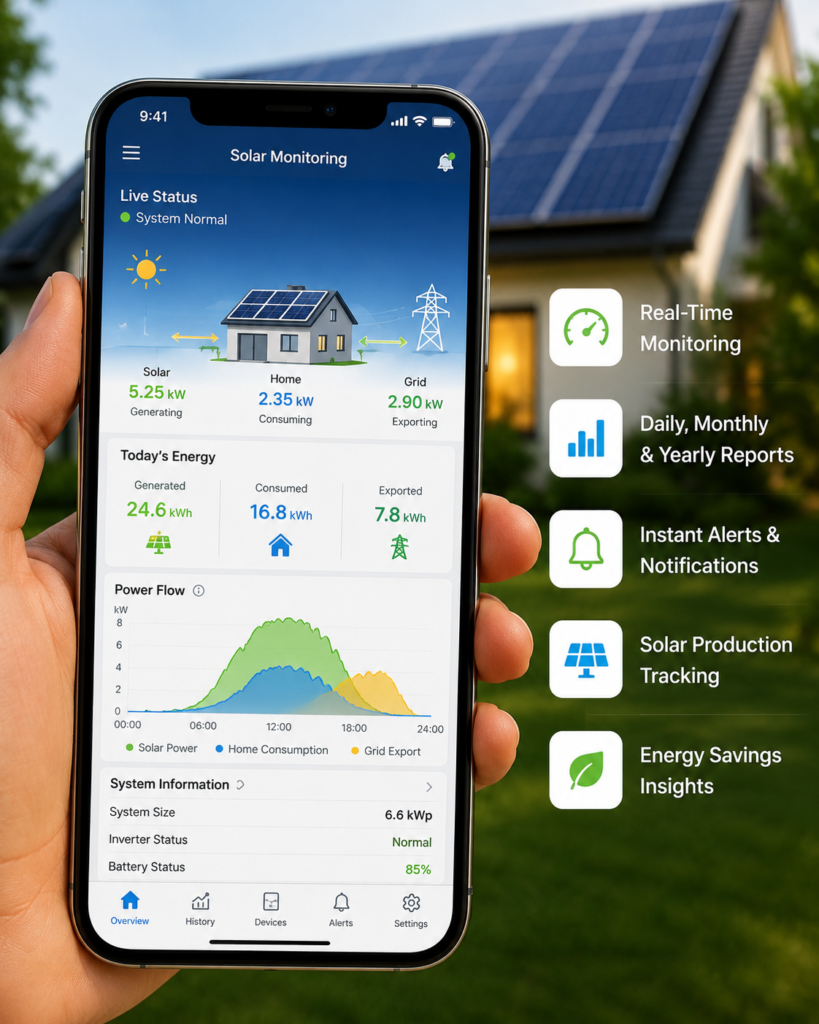 Smart solar inverter monitoring mobile application