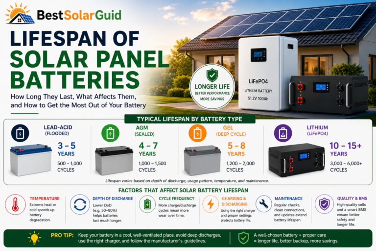 Lifespan of solar panel batteries for home solar energy storage