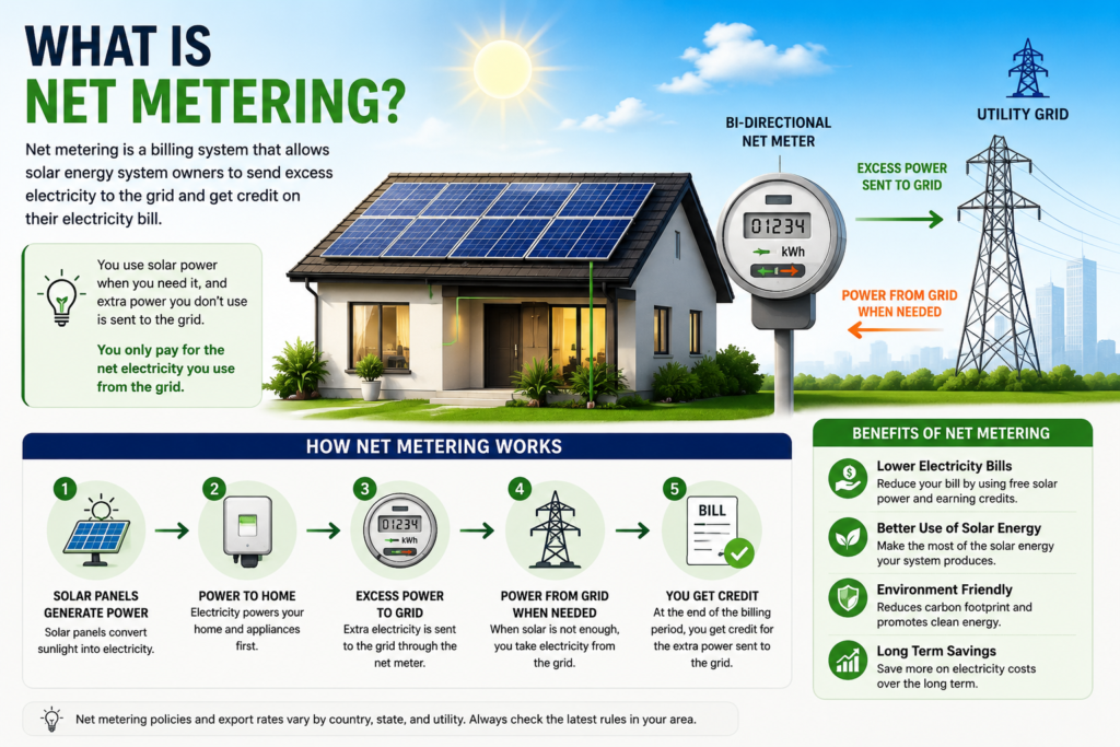 this image shows overview of what is net metering