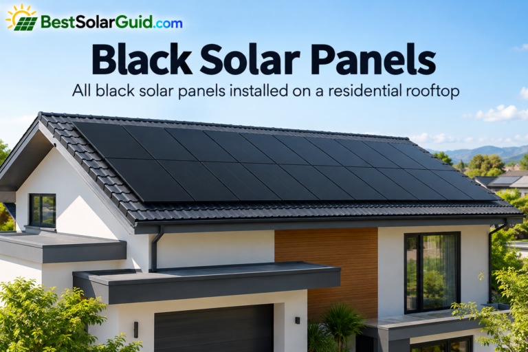 All-black solar panels installed on a residential rooftop