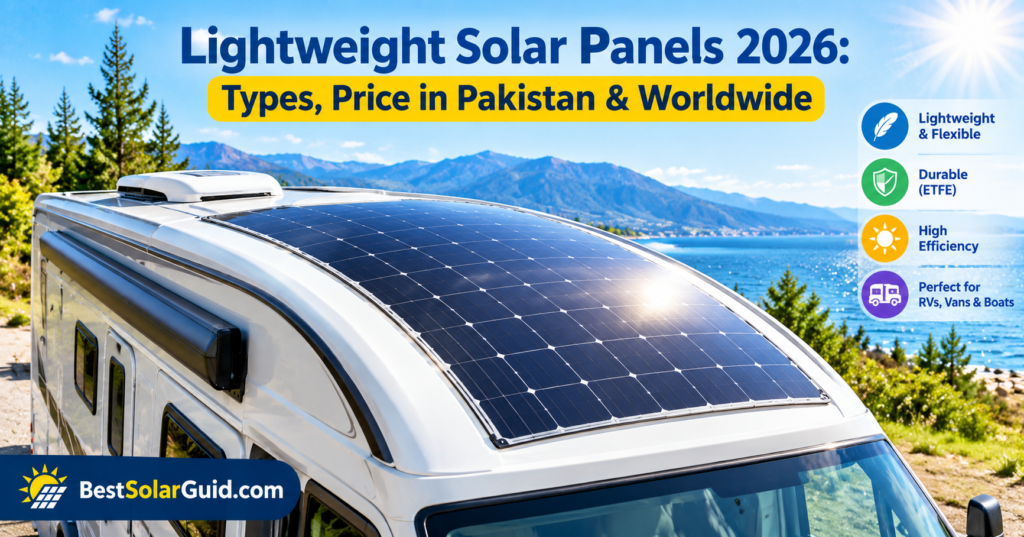 Lightweight flexible solar panel mounted on a curved RV roof